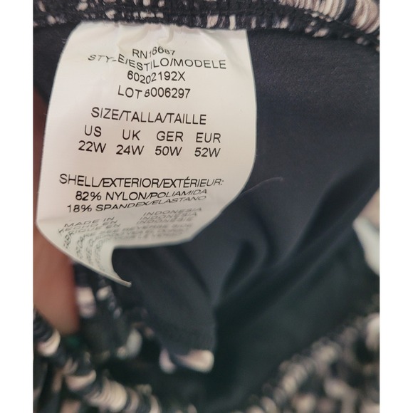 Swim Solutions Off Shoulder Leopard Print Ruffle Swimsuit Black Multi 22W #18 - Picture 4 of 7